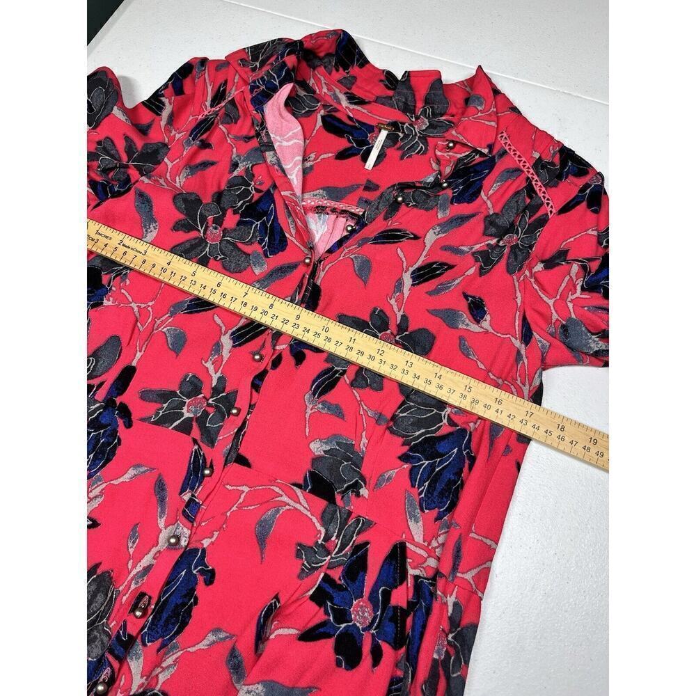 Free People Womens Button Down Pocket Floral Print Romper Size Small - Picture 5 of 8